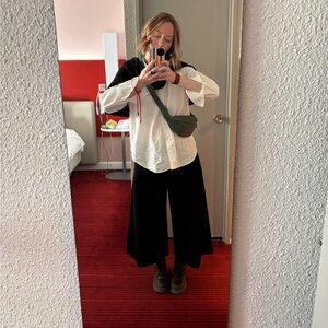 COS Cropped wool blend Wide-Leg Pants